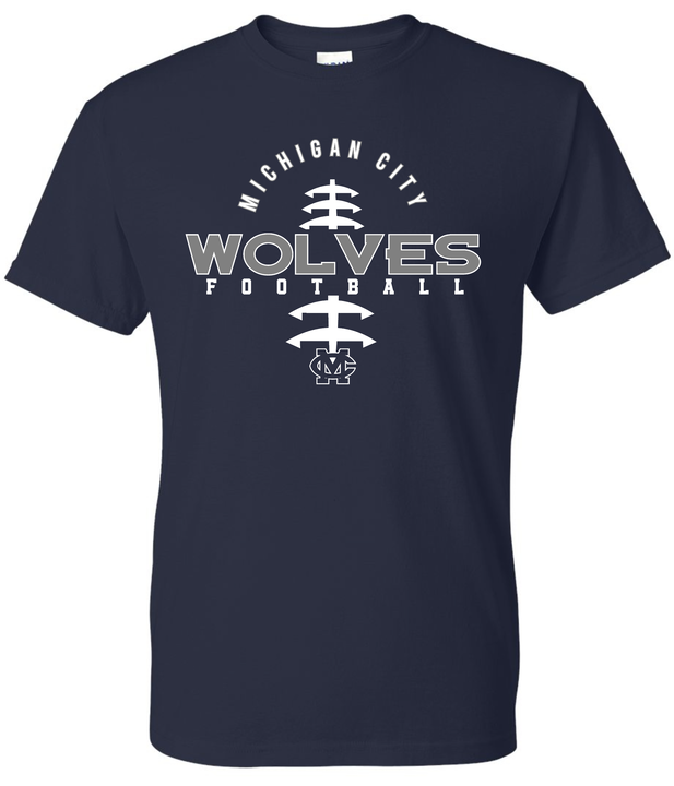 MC Wolves Football Laces Tee