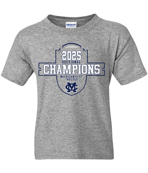 MC Wolves Football Sectional Champs Youth Tee