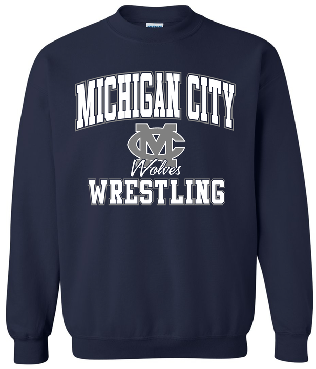 MC Wolves Wrestling Academic Crewneck
