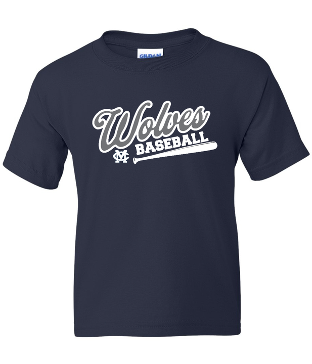 Wolves Baseball Bat Youth Tee