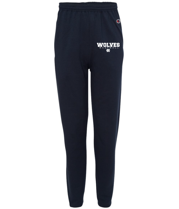 Wolves Baseball Champion Open-Bottom Sweatpants