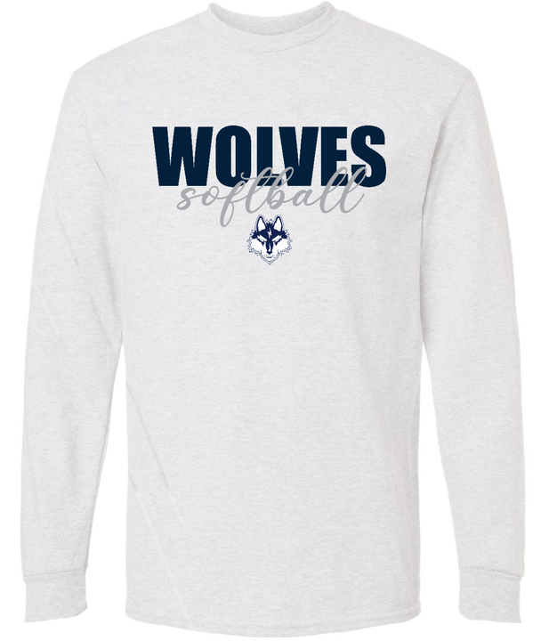 Wolves Softball Mascot Long Sleeve