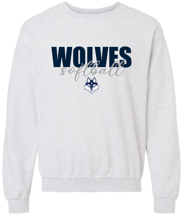 Wolves Softball Mascot Crewneck
