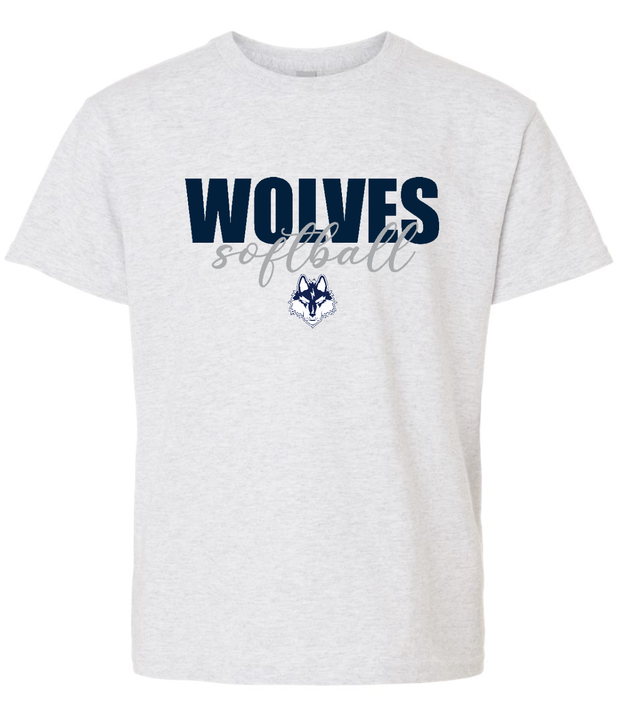Wolves Softball Mascot Youth Tee