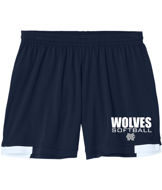Wolves Softball Sport-Tek Women's Club Short.