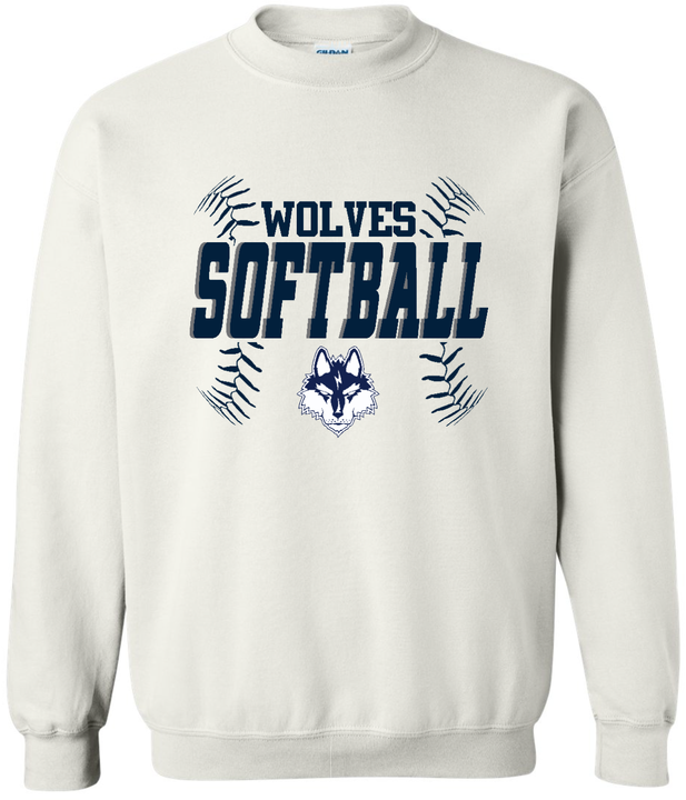 Wolves Softball Stitches Crewneck