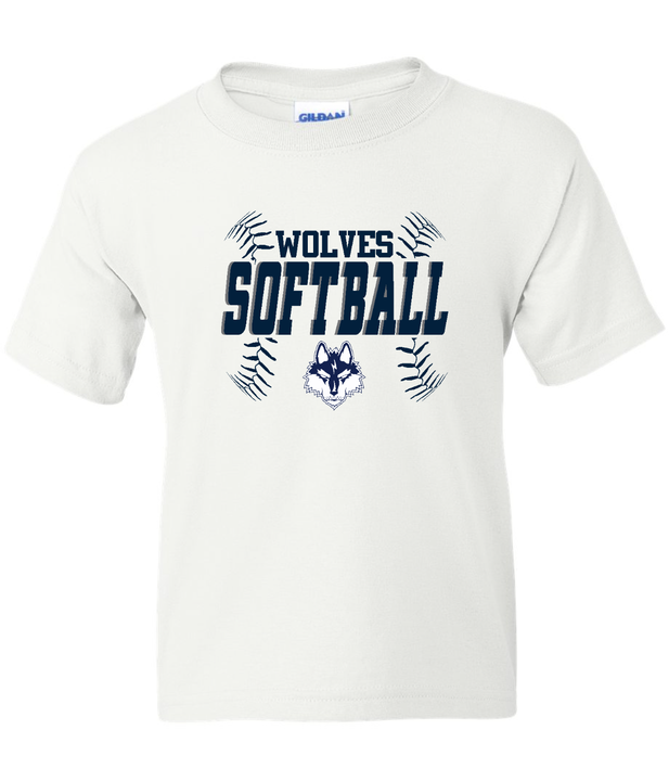 Wolves Softball Stitches Youth Tee